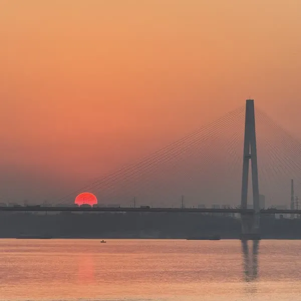 长江夕阳 - 白沙洲大桥的夕阳